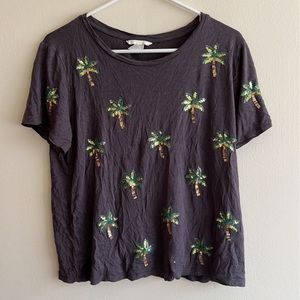 H&M Palm Tree Sequin Top